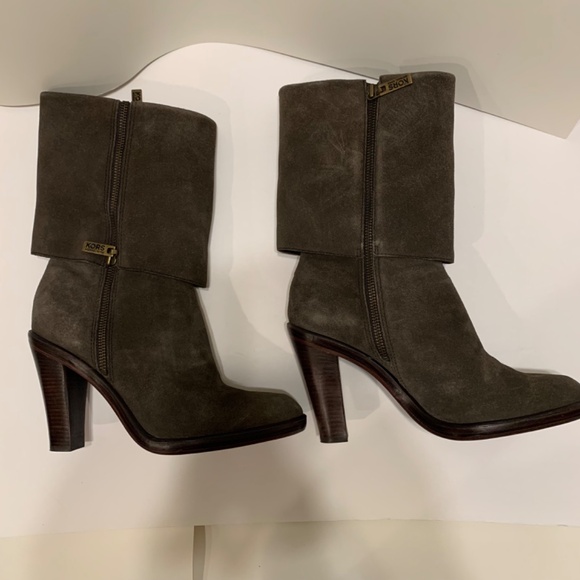 Michael Kors Suede Fold Over Brown Women Boots Size 10 - Picture 5 of 10